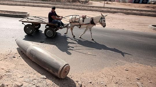 An Israeli shell in Gaza.