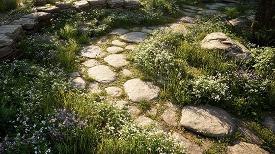 winding natural stone pathway