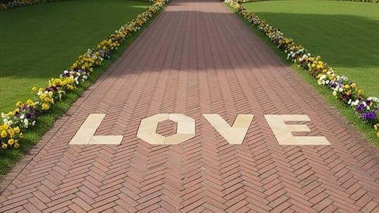 geometric pavers That spell a word