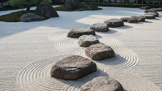 granite stones Over sand zen trail