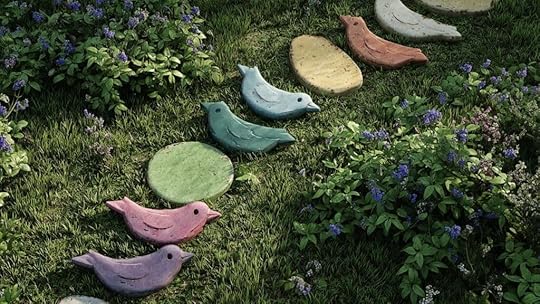 ceramic bird shaped stepping stones