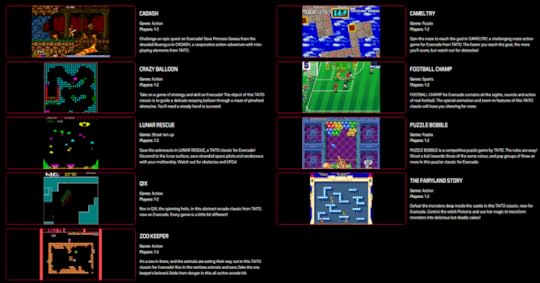 TAITO Arcade 3 games list with descriptions and screenshots.