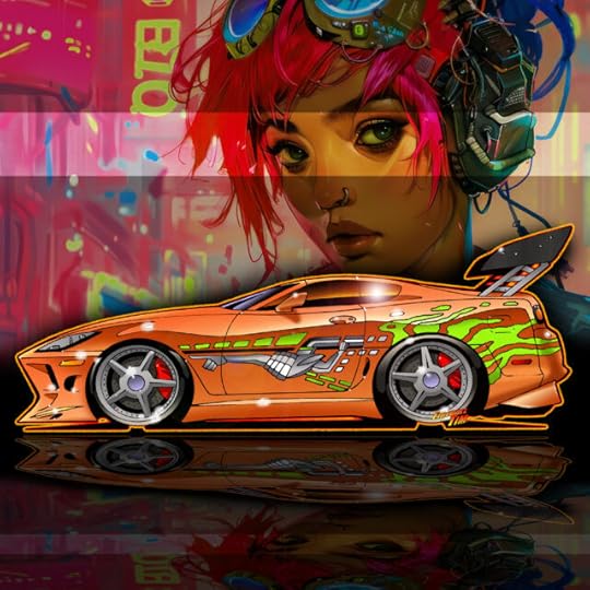 Toyota Supra Automotive Pop Culture Movie Car and TV Car Art by Fireball Tim Garage