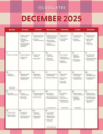 blogilates december 2025 workout calendar
