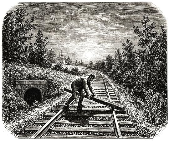 harley brown puts an obstruction on the railroad bed