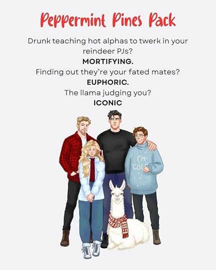 This may contain: a family is standing together with the text peppermin pines pack on it's back