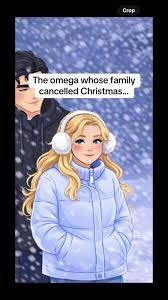 This may contain: a couple standing next to each other in front of a snow covered background with the words, the one who family is called christmas