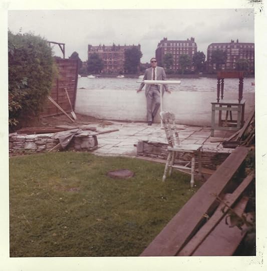 Bruce Jay Friedman, in O'Brien's backyard on the Thames