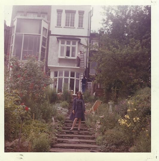 My mother, Ginger Friedman, backyard of the O'Brien household