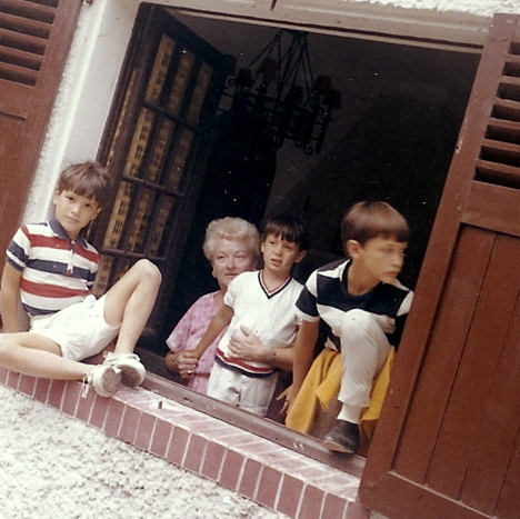 Mrs. Sullivan with Kipp, Cap D'Antibes, summer of '65