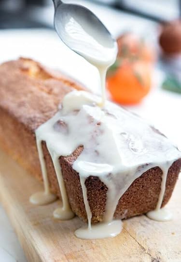 Orange-glazed polenta cake