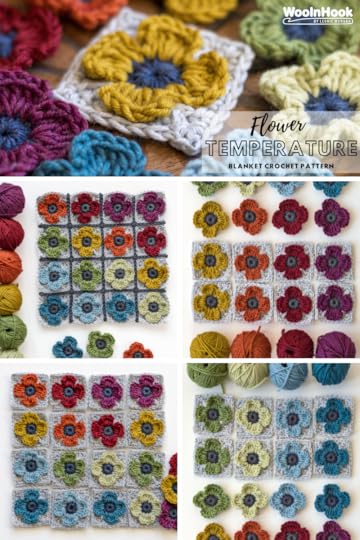 crochet flower temperature blanket 