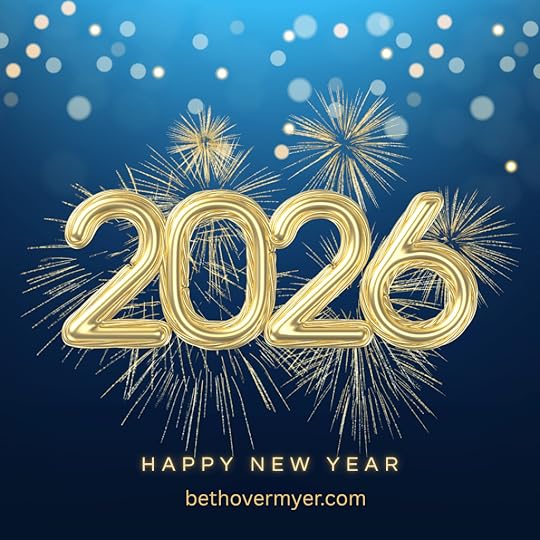 A blue sparkly banner with the text: 2026 Happy New Year