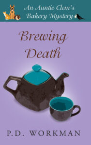 Book cover for Brewing Death, a culinary cozy mystery by P.D. Workman