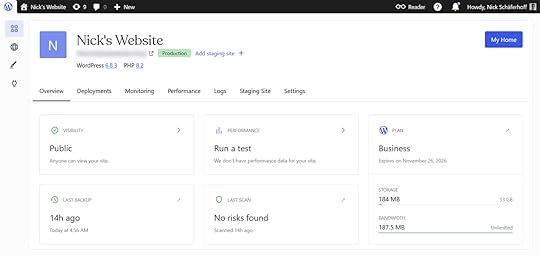 WordPress.com hosting interface