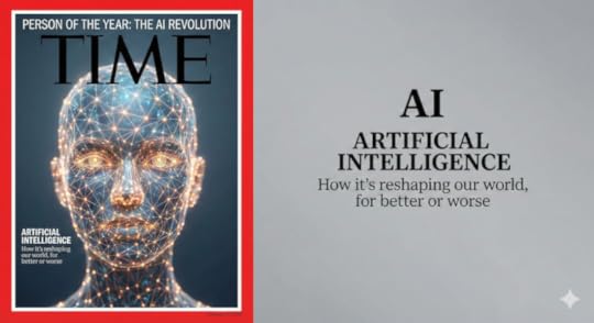 A fake Time Magazine cover showing AI as person of the year.