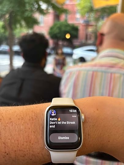 A notification on an Apple watch that shows Katie's TikTok profile pic and says 