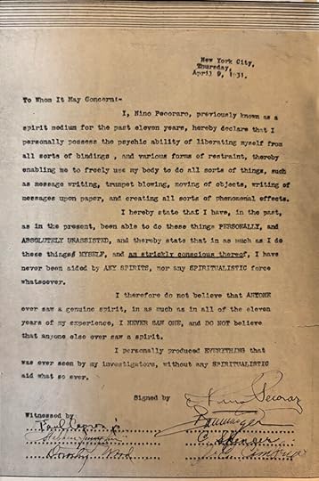 Nino Pecoraro's signed confession.