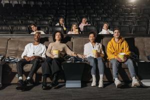 Cinema audience enthralled by suspense