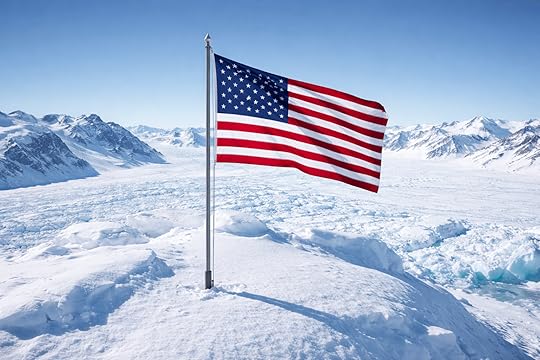 American flag in ice