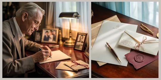Man writing a legacy letter at his desk
