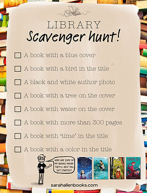 Library scavenger hunt activity sheet for students