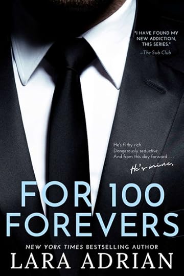 For 100 Forevers book cover consisting of a closeup photograph of a man in a black tuxedo and black tie