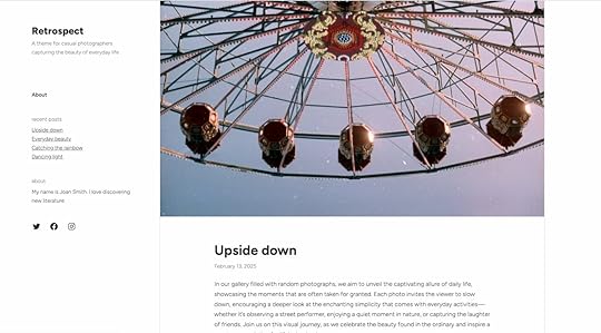 Retrospect WordPress Theme Homepage Design