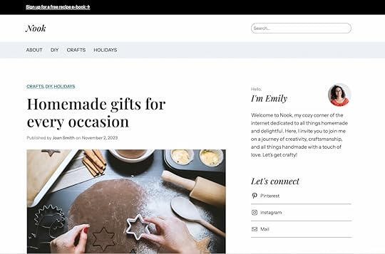 Nook WordPress Theme Homepage Design