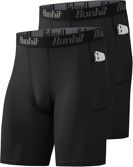 Amazon.com: Runhit Compression Shorts Men Spandex Performance Athletic Shorts Workouts Sports Running Underwear with Pocket Black : Clothing, Shoes & Jewelry