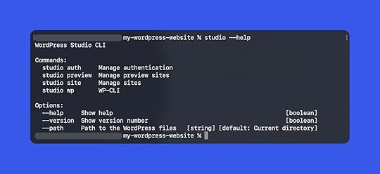 Screenshot of WordPress Studio CLI