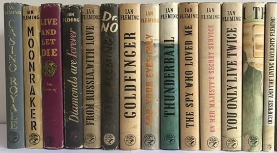 Collection of original hardbacks of Ian Fleming's Bond books.