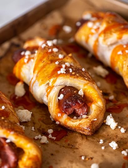 buffalo wing puff pastry hot dogs
