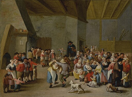 Mattheus van Helmont - Interior scene with merry-making figures
