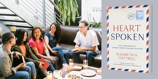 Book club gathering and Heartspoken book cover