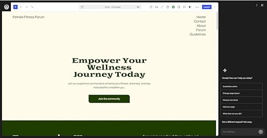 Screenshot of the community forum website created by the WordPress AI website builder.