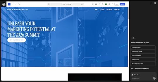 Screenshot of the events website created by the WordPress AI website builder.