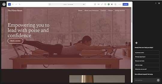 Screenshot of the health and fitness website created by the WordPress AI website builder.