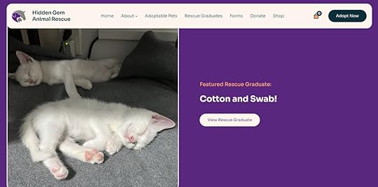 Screenshot of the Hidden Gem Animal Rescue website.
