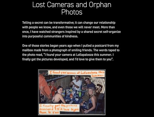 Screenshot of part of the PostSecret website.