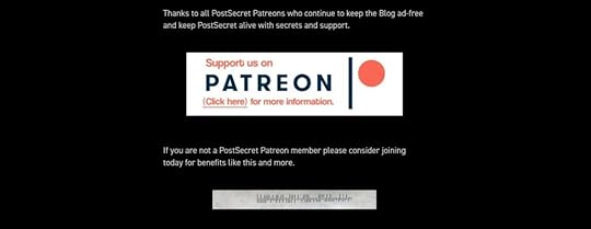 Screenshot of a section of the PostSecret website.