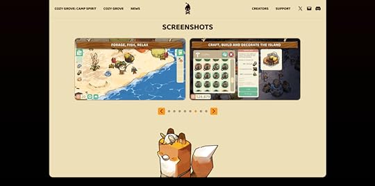 Screenshot of the Cozy Grove Camp Spirit website.
