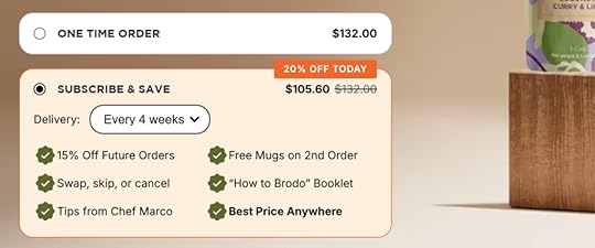 Screenshot of the Brodo website subscribe offer.