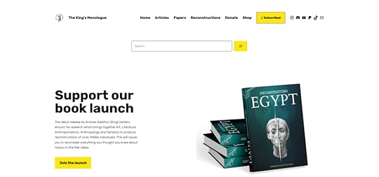 Screenshot of The King's Monologue website homepage. 