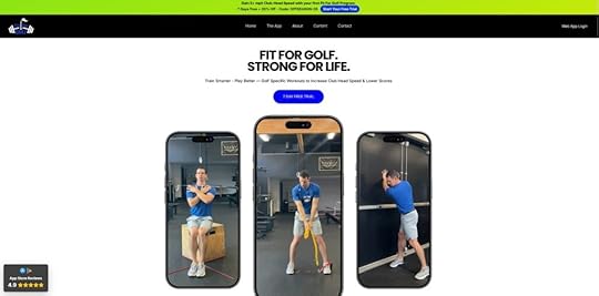 Screenshot of the Fit For Golf website homepage.