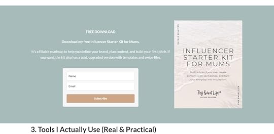 Screenshot of the This Sweet Life website email list sign up form.