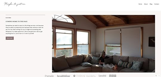 Screenshot of the Maybe It's Just Me website homepage. 