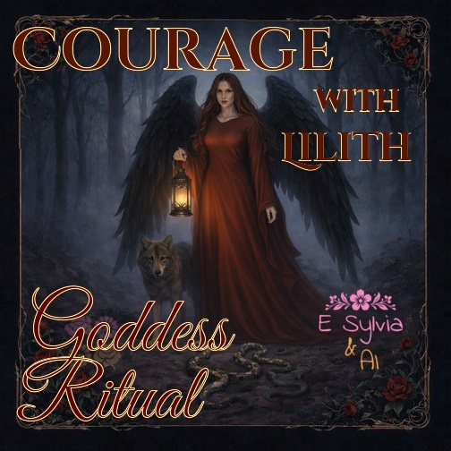 Mini-Album Cover art for E Sylvia & AI "Courage with Lilith, Goddess Ritual"