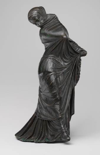 Bronze statuette of a veiled and masked dancer, ,Bronzes