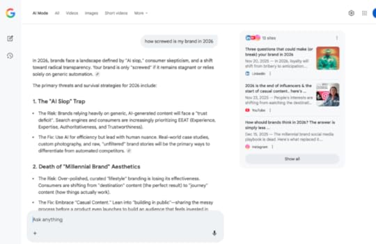Screenshot of Google AI Mode answering the question 
